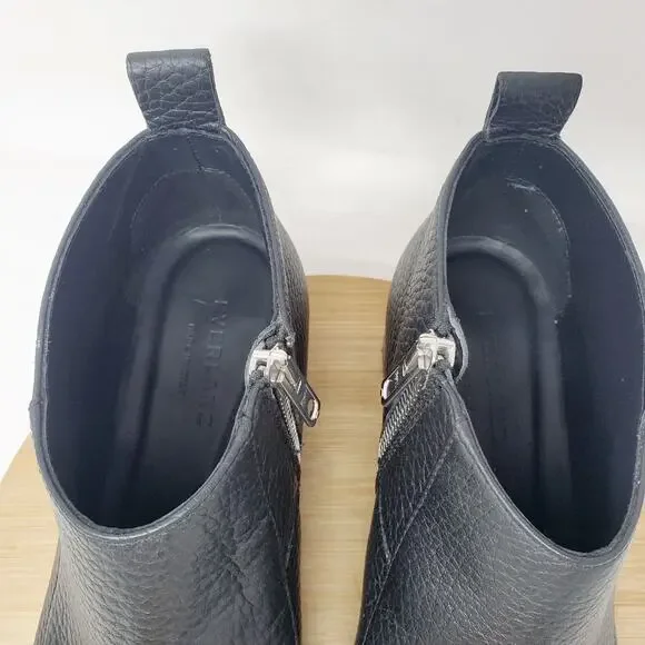 Everlane The Boss Bootie Womens 7 Black Leather Pebbled Pointed Toe Ankle Shoes - Picture 5 of 14